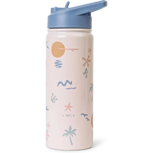 Saro Garrafa Térmica com Palhinha Good Vibes 500ml Aço Inox - Isolamento 12h Saro Garrafa Térmica com Palhinha Good Vibes 500ml Aço Inox - Isolamento 12h