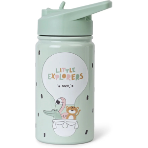 Saro Garrafa Térmica com Palhinha Little Explorers 350ml Aço Inox - Isolamento 12h Saro Garrafa Térmica com Palhinha Little Explorers 350ml Aço Inox - Isolamento 12h