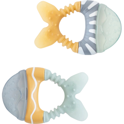 Saro - Mordedor de Água Peixinhos - Amarelo-Verde - 6M+ - Mordedor Saro - Mordedor de Água Peixinhos - Amarelo-Verde - 6M+ - Mordedor