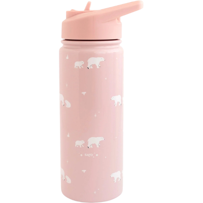Saro Garrafa Térmica Palhinha Rosa Polar 500ml Saro Garrafa Térmica Palhinha Rosa Polar 500ml