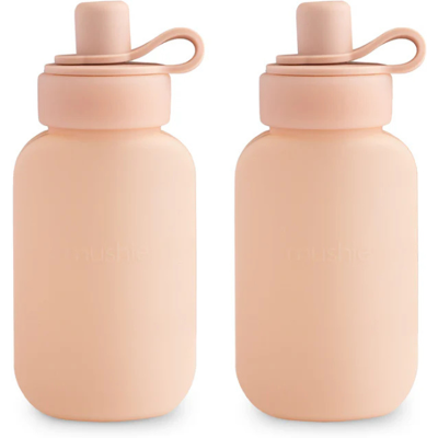 Mushie 2 Garrafas Reutilizáveis para Puré 150ml 6+ Meses Cor Blush - Silicone Alimentar Mushie 2 Garrafas Reutilizáveis para Puré 150ml 6+ Meses Cor Blush - Silicone Alimentar