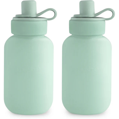 Mushie 2 Garrafas Reutilizáveis para Puré 150ml 6+ Meses Cor Cambridge Blue - Silicone Alimentar Mushie 2 Garrafas Reutilizáveis para Puré 150ml 6+ Meses Cor Cambridge Blue - Silicone Alimentar