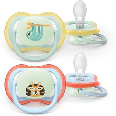 Philips Avent Ultra Air Chupeta Noturna 0-6M Preguiça e TIgre - Brilha no Escuro Philips Avent Ultra Air Chupeta Noturna 0-6M Preguiça e TIgre - Brilha no Escuro