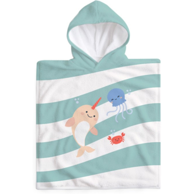 Miniland Ocean Poncho Toalha Bebé 65x65cm Design Unicórnio Marinho Miniland Ocean Poncho Toalha Bebé 65x65cm Design Unicórnio Marinho