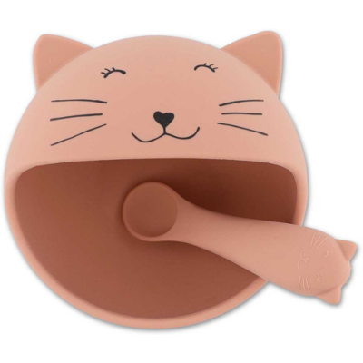 Trixie Baby Trixie Primeiro Conjunto Refeição Bebé Mrs. Cat 4m+ Tigela com Ventosa e Colher Trixie Baby Trixie Primeiro Conjunto Refeição Bebé Mrs. Cat 4m+ Tigela com Ventosa e Colher