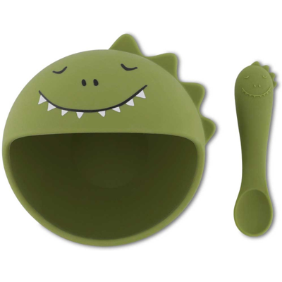 Trixie Baby Trixie Primeiro Conjunto Refeição Bebé Mr. Dino 4m+ Tigela com Ventosa e Colher Trixie Baby Trixie Primeiro Conjunto Refeição Bebé Mr. Dino 4m+ Tigela com Ventosa e Colher