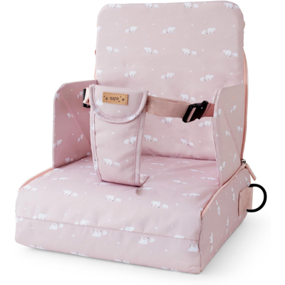 Saro Cadeira Refeição Portátil 2 em 1 Padrão Polar Rosa Cadeira de Alimentação para Bebé + Bolsa Saro Cadeira Refeição Portátil 2 em 1 Padrão Polar Rosa Cadeira de Alimentação para Bebé + Bolsa