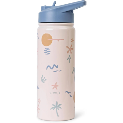 Saro Garrafa Térmica com Palhinha Good Vibes 500ml Aço Inox - Isolamento 12h Saro Garrafa Térmica com Palhinha Good Vibes 500ml Aço Inox - Isolamento 12h