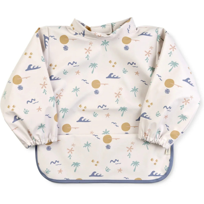 Saro Babete Impermeável com Mangas Good Vibes Ajustável com Velcro Fácil Limpeza Saro Babete Impermeável com Mangas Good Vibes Ajustável com Velcro Fácil Limpeza