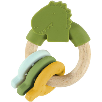 Trixie Baby Trixie Anel de Atividades Mordedor Mr. Dino +0 Meses Madeira e Silicone Trixie Baby Trixie Anel de Atividades Mordedor Mr. Dino +0 Meses Madeira e Silicone