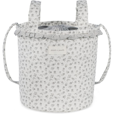 Pasito a Pasito Bolsa Cesta Maternidade Little Bloom Flowers Grey Estilo Bucket Pasito a Pasito Bolsa Cesta Maternidade Little Bloom Flowers Grey Estilo Bucket