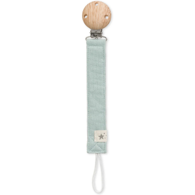 Saro Corrente Chupeta em Algodão com Clip Dusty Mint Prendedor de Chupeta Bebé Seguro Saro Corrente Chupeta em Algodão com Clip Dusty Mint Prendedor de Chupeta Bebé Seguro