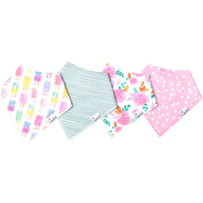 Copper Pearl Bandana Bib Set Summer Pack 4 Babetes Algodão 3-36 Meses Copper Pearl Bandana Bib Set Summer Pack 4 Babetes Algodão 3-36 Meses