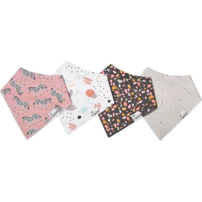 Copper Pearl Bandana Bib Set Zella Pack 4 Babetes Algodão 3-36 Meses Copper Pearl Bandana Bib Set Zella Pack 4 Babetes Algodão 3-36 Meses