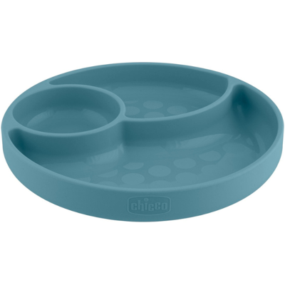 Chicco Prato Silicone com 3 Divisórias e Ventosa Azul 12M+ Compatível com micro-ondas e máquina de lavar loiça Chicco Prato Silicone com 3 Divisórias e Ventosa Azul 12M+ Compatível com micro-ondas e máquina de lavar loiça