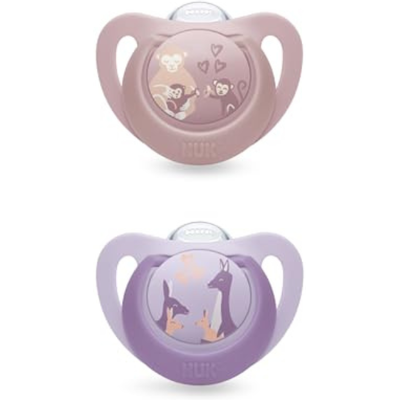 NUK First Choice Chupetas Silicone Rosa 6-18M 2 Uni. Macaco e Canguru NUK First Choice Chupetas Silicone Rosa 6-18M 2 Uni. Macaco e Canguru