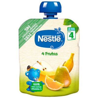 Nestlé 4 Frutas Bolsa para Bebês - Comida para Bebês Nestlé 4 Frutas Bolsa para Bebês - Comida para Bebês