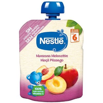 Nestlé Maçã Pêssego Comida para Bebês - Purê de Frutas para 6 Meses+ Nestlé Maçã Pêssego Comida para Bebês - Purê de Frutas para 6 Meses+