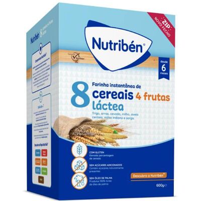 Nutribén Papinha 8 Cereais e 4 Frutas com leite 2 x 300 g Nutribén Papinha 8 Cereais e 4 Frutas com leite 2 x 300 g