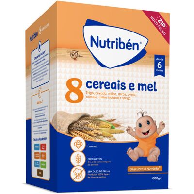 Nutriben Nutribén Papinha 8 Cereais Mel - papinha para bebê Nutriben Nutribén Papinha 8 Cereais Mel - papinha para bebê