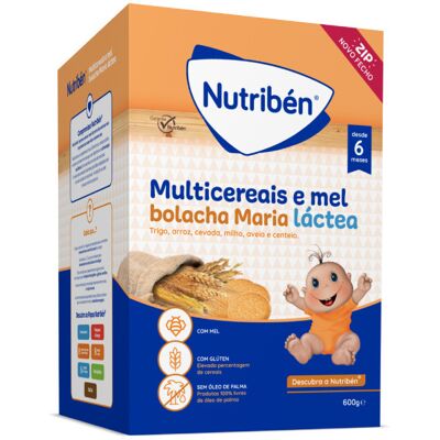 Nutribén Multicereais e Papinha de Mel com Biscoitos Maria 600g Nutribén Multicereais e Papinha de Mel com Biscoitos Maria 600g