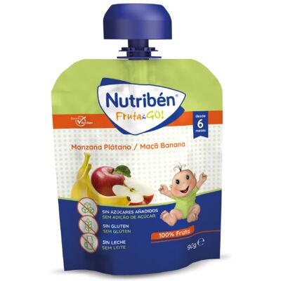 Nutribén Fruit & Go Maçã Banana - Comida para bebê Nutribén Fruit & Go Maçã Banana - Comida para bebê