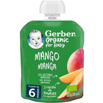 Saco de fruta orgânica de manga para bebê Gerber - 90g - A partir de 6 meses Saco de fruta orgânica de manga para bebê Gerber - 90g - A partir de 6 meses