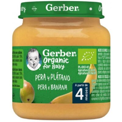 Gerber - Pêra e Banana Orgânicas Purê - Pêra - Banana - Purê infantil Gerber - Pêra e Banana Orgânicas Purê - Pêra - Banana - Purê infantil