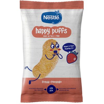 Nestlé Happy Puffs Morango - Snack para Bebês 12+ Meses Nestlé Happy Puffs Morango - Snack para Bebês 12+ Meses