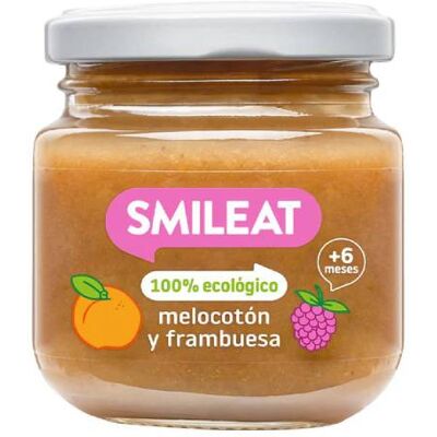 Smileat Purê orgânico de pêssego e framboesa para bebês Smileat Purê orgânico de pêssego e framboesa para bebês