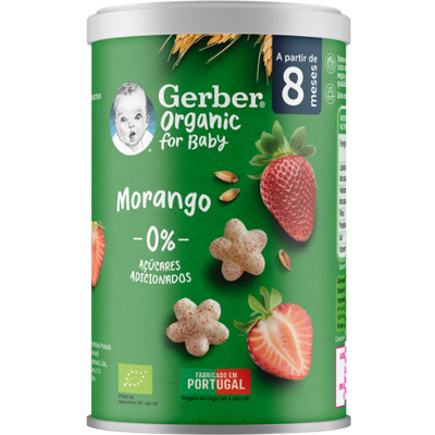 Gerber Organic Snack Morango 35g +8M Prático e nutritivo Gerber Organic Snack Morango 35g +8M Prático e nutritivo