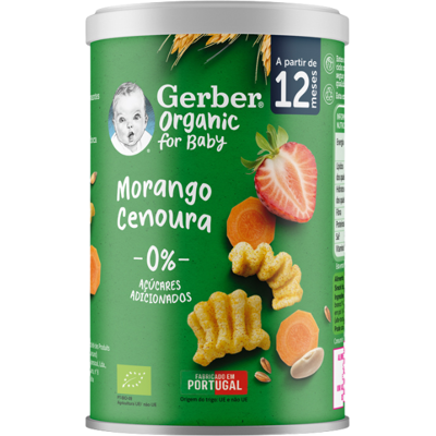 Gerber Organic Snack Morango Cenoura 35g +12M Gerber Organic Snack Morango Cenoura 35g +12M