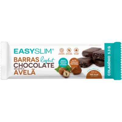 EasySlim Barra Chocolate Avelã 44g Hiperproteica com Colagénio EasySlim Barra Chocolate Avelã 44g Hiperproteica com Colagénio