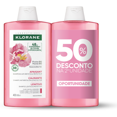 Klorane Champô Peónia Bio 2x400ml Couro Cabeludo Sensível Klorane Champô Peónia Bio 2x400ml Couro Cabeludo Sensível