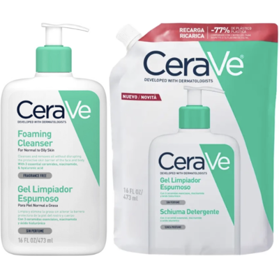 Cerave Pack Gel Espuma de Limpeza 473ml + Refil 473ml Pele Normal a Oleosa Cerave Pack Gel Espuma de Limpeza 473ml + Refil 473ml Pele Normal a Oleosa