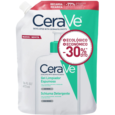 CeraVe Recarga Gel Espuma de Limpeza 473ml -30% Controlo Oleosidade Pele Normal a Oleosa Sem Perfume CeraVe Recarga Gel Espuma de Limpeza 473ml -30% Controlo Oleosidade Pele Normal a Oleosa Sem Perfume