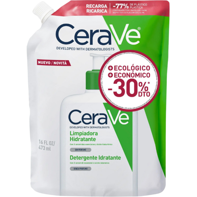 CeraVe Recarga Creme de Limpeza Hidratante 473ml -30% Sem Espuma Peles Normais a Secas CeraVe Recarga Creme de Limpeza Hidratante 473ml -30% Sem Espuma Peles Normais a Secas