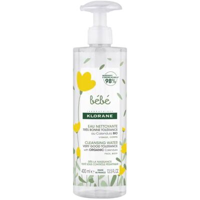 Klorane Água de Limpeza Bebé Calêndula Bio 400ml Desde o Nascimento Sem Enxaguar Frasco com Bomba Klorane Água de Limpeza Bebé Calêndula Bio 400ml Desde o Nascimento Sem Enxaguar Frasco com Bomba
