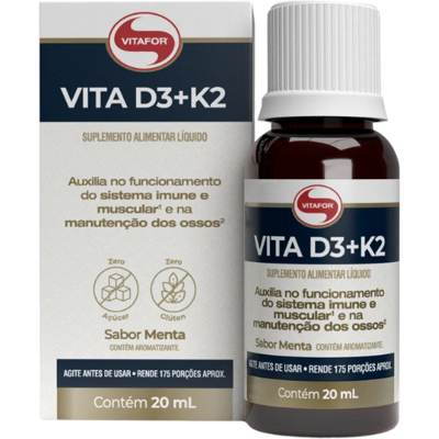 Vitafor D3+K2 Sabor Menta 20ml Vitafor D3+K2 Sabor Menta 20ml