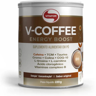 Vitafor V-Coffee Energy Boost 220g Suplemento Alimentar Café - Aumenta Energia e Foco Vitafor V-Coffee Energy Boost 220g Suplemento Alimentar Café - Aumenta Energia e Foco