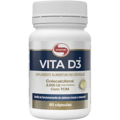 VITAFOR Vita D3 60 Cápsulas - Suplemento Alimentar VITAFOR Vita D3 60 Cápsulas - Suplemento Alimentar