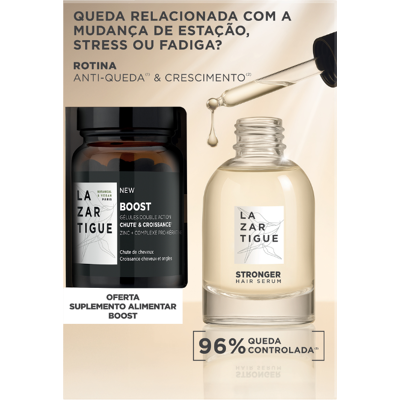 Lazartigue Pack Stronger Sérum 50ml + Boost Cápsulas 30un Queda Reacional Lazartigue Pack Stronger Sérum 50ml + Boost Cápsulas 30un Queda Reacional