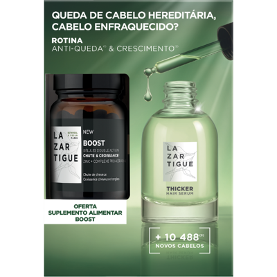Lazartigue Pack Thicker Sérum 50ml + Boost Cápsulas 30un Queda Progressiva Lazartigue Pack Thicker Sérum 50ml + Boost Cápsulas 30un Queda Progressiva