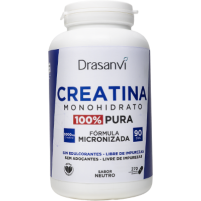 Drasanvi Creatina Monohidrato 100% Pura Neutro 270 Cápsulas Desempenho físico, força e recuperação muscular Drasanvi Creatina Monohidrato 100% Pura Neutro 270 Cápsulas Desempenho físico, força e recuperação muscular