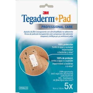 3M Penso Tegaderm Pad Pro Care 9x15cm 5 Pensos Pós-Cirúrgico Impermeável 3M Penso Tegaderm Pad Pro Care 9x15cm 5 Pensos Pós-Cirúrgico Impermeável