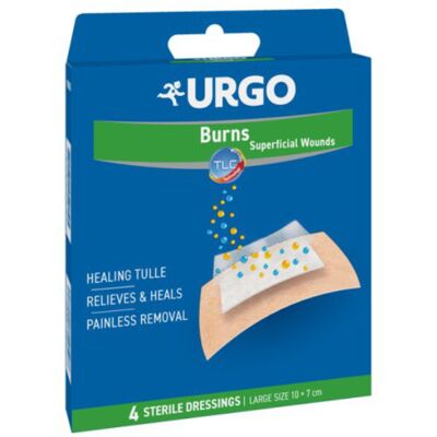 Urgo Queimaduras Penso Estéril 10x7cm x4 Urgo Queimaduras Penso Estéril 10x7cm x4