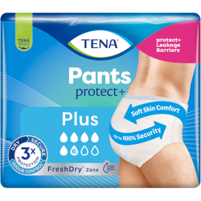 TENA Pants Protect+ Plus L Cueca Descartável Incontinência Severa Feminina 14 Unid. TENA Pants Protect+ Plus L Cueca Descartável Incontinência Severa Feminina 14 Unid.
