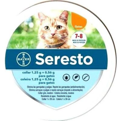 Coleira antipulgas Seresto para gatos - 38cm, à prova d'água, Duradoura Coleira antipulgas Seresto para gatos - 38cm, à prova d'água, Duradoura