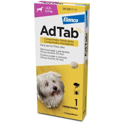 Novavet AdTab Cão 112,5mg 2,5-5,5kg Comprimido Mastigável - Tratamento antiparasitário Novavet AdTab Cão 112,5mg 2,5-5,5kg Comprimido Mastigável - Tratamento antiparasitário