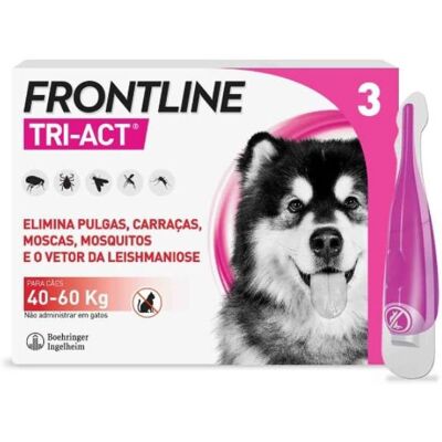 Frontline Tri-Act Solução Cão 40-60Kg Pipetas x3 Frontline Tri-Act Solução Cão 40-60Kg Pipetas x3